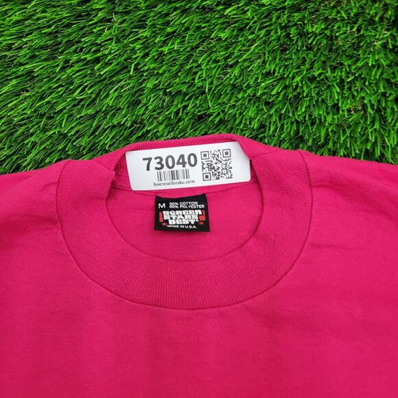Vintage 1994 Screen-Stars Shirt Womens Medium 19x25 Pink USA - Picture 9 of 13